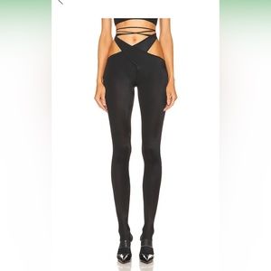 Mugler  X Wolford Cut Out Lace Up Tights